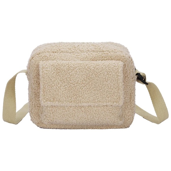 - Lamb wool satchel Plush Shoulder Handbag - Picture 1 of 5